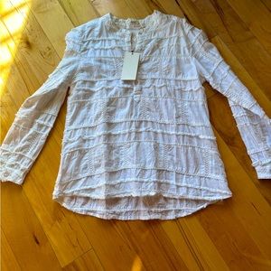 Dylan sundance white ruffled long sleeve